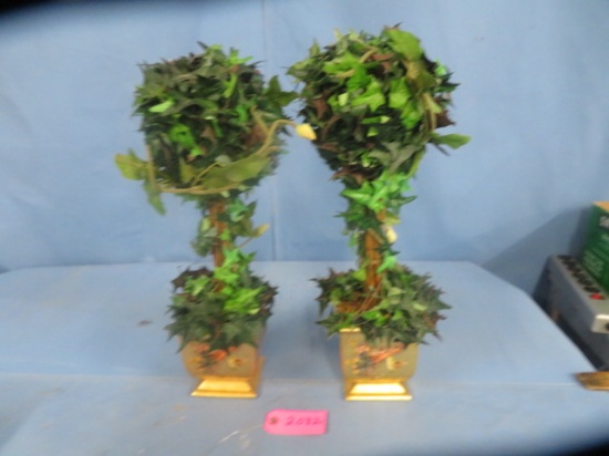 PAIR OF TOPIARY TREES  18" T