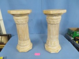 PAIR OF CHALK PEDESTALS