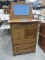 OAK 6 DRAWER CHEST W/ MIRROR  50 T X 38 X 20