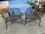 2 METAL ORNATE BENCHES  34