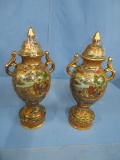 PAIR OF ORIENTAL URNS  17