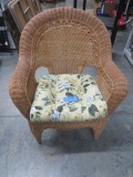 WICKER CHAIR W/ CUSHION