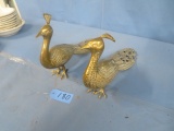 PAIR OF BRASS PEACOCKS  21