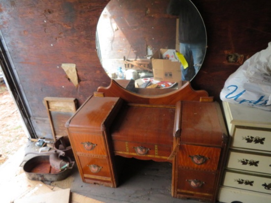 ANTIQUE DECO DRESSER W/ MIRROR