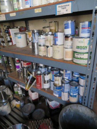 3 SHELVES OF PAINT SUPPLIES