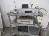JVC RECEIVER AND SPEAKERS- CART NOT INCLUDED