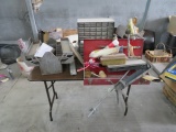 4 FT. FOLDING TABLE W/ MISC. ON TOP
