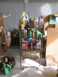 METAL RACK W/ OIL CONTAINERS
