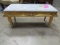 SMALL GOLD BENCH  W/ MARBLE TOP 30 X 12 X 14