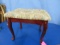 QUEEN ANNE OTTOMAN OR DRESSING STOOL W/ NEEDLEPOINT FABRIC