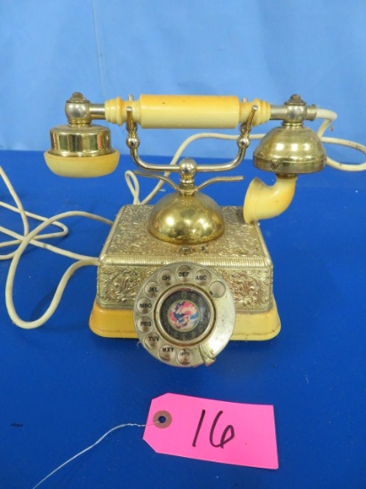 BRASS ROTARY DIAL PHONE