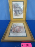 PAIR OF FRAMED COBY CARLSON PRINTS