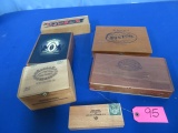 ANTIQUE CIGAR BOXES AND PENCIL BOX