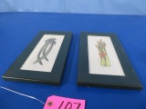 2 SIGNED AND NUMBERED VEGETABLE PRINTS  7 X 12