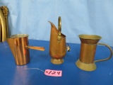 3 COPPER CONTAINERS