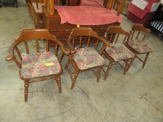 4- BARREL BACK DINING CHAIRS