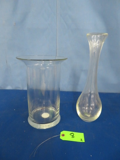 PAIR OF GLASS VASES  16"