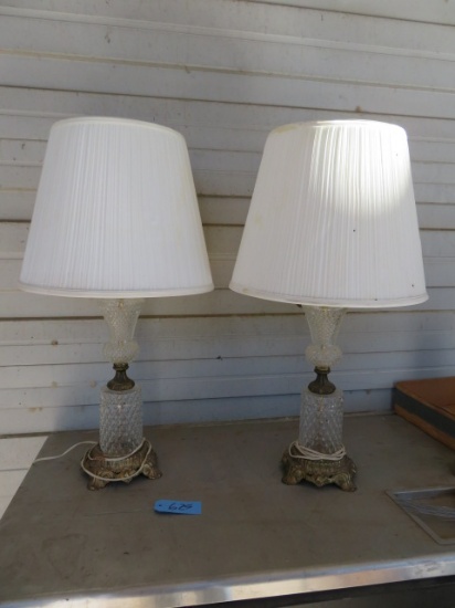 PR. OF GLASS TABLE LAMPS  30" T