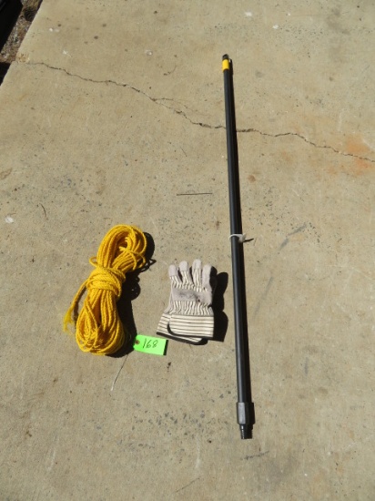 GLOVES, BOOM POLE, ROPE