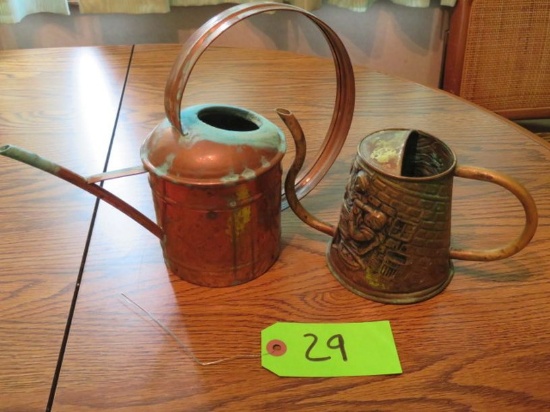 BRASS AND COPPER WATERING CANS