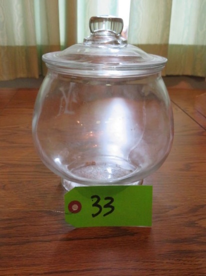 GLASS CANISTER W/ LID  12"