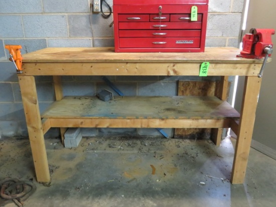 WORK TABLE W/ VISE 64 X 28 X 36