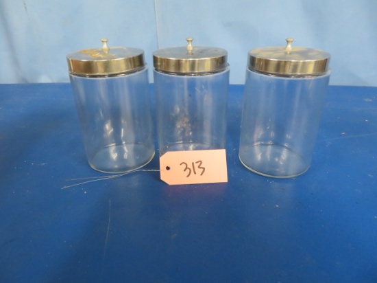 3 GLASS  CANISTERS