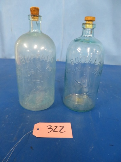 2-BLUE GLASS BOTTLES