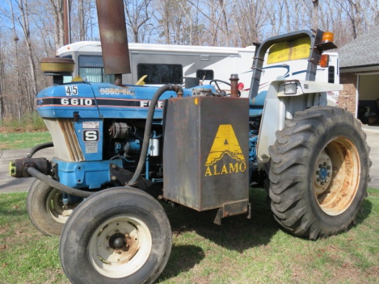 FORD 6610 TRACTOR W/ ALAMO MOWER ATTACHMENT WITH 52" DECK AND 3519 HOURS