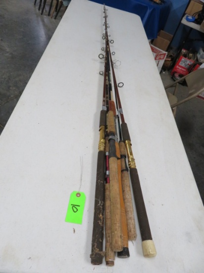 5 FISHING RODS- FENWICK, SIGMA INTREPID AND MORE
