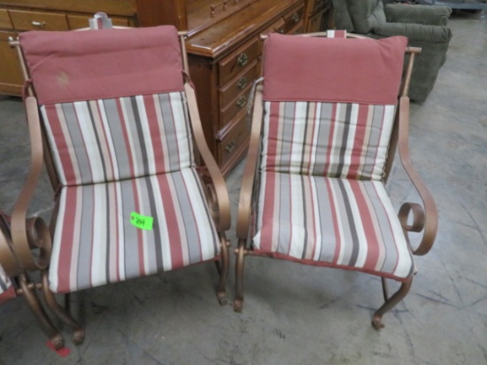 4 OUTDOOR CHAIRS W/ CUSHIONS