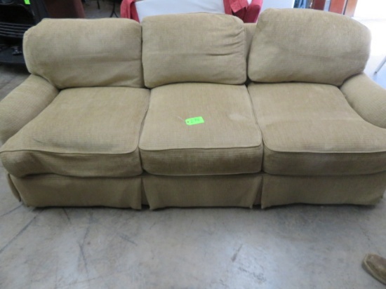 CLEAN BEIGE UPHOLSTERED SOFA