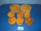 12 WOODEN BOWLS AND 13 PLATES MADE FROM MYRTLE WOOD