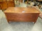 ANTIQUE WOODEN CHEST- NO KEY  49 X 22 X 24