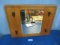 OAK HAT RACK W/ MIRROR 33 X 25