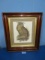 FRAMED AND SIGNED OWL PRINT  32 X 28