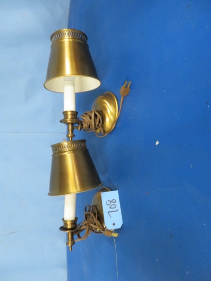 2 BRASS WALL LAMPS