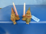 2 TOM CLARK GNOME CANDLE HOLDERS