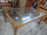 THOMASVILLE GLASS TOP DINING TABLE  43 X 71 X 29