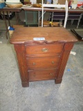 ANTIQUE 3 DRAWER CHEST- HARDWARE HAS EAGLE ON THEM