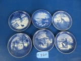 6 CHRISTMAS PLATES ROYAL COPENHAGEN