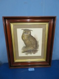 FRAMED AND SIGNED OWL PRINT  32 X 28