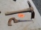 2 PC. OLD TOOLS- MATTOCKS AND SAW