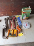 PAINT SPRAY GUN, DRILL BITS, PIPE WRENCHES, MORE