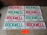 8 ROCKWELL LICENSE PLATES