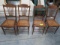 SET OF 4 SPINDLE BACK CANE BOTTOM DINING CHAIRS