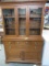 CRAFTIQUE BREAKFRONT 2 PC. CHINA CABINET W/ BEVELED GLASS  74 X 48 X 18