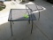2 SQUARE METAL OUTDOOR TABLES  18 X 14
