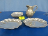 4 PCS. HEAVY METAL SERVING CONTAINERS