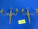 PAIR OF BRASS CANDLE HOLDERS